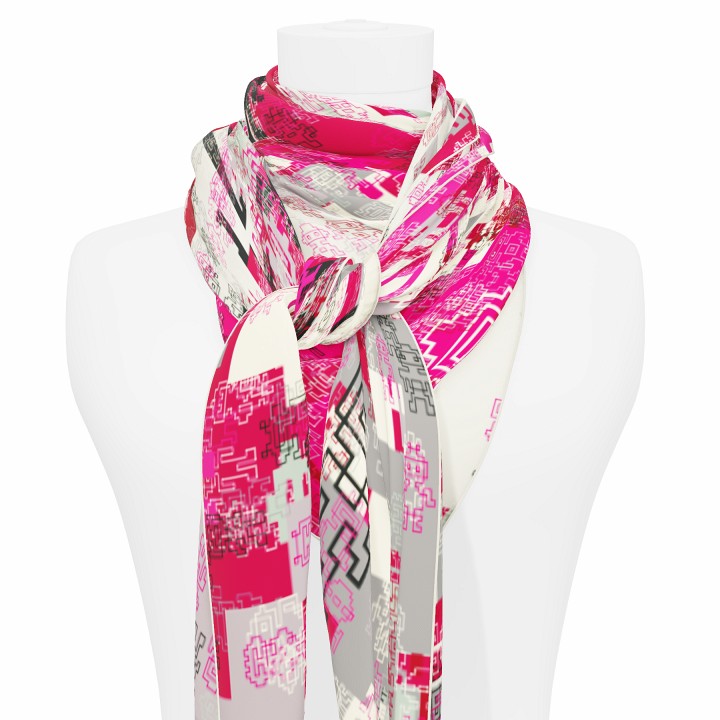 "Silk-Bots" square 130 scarf