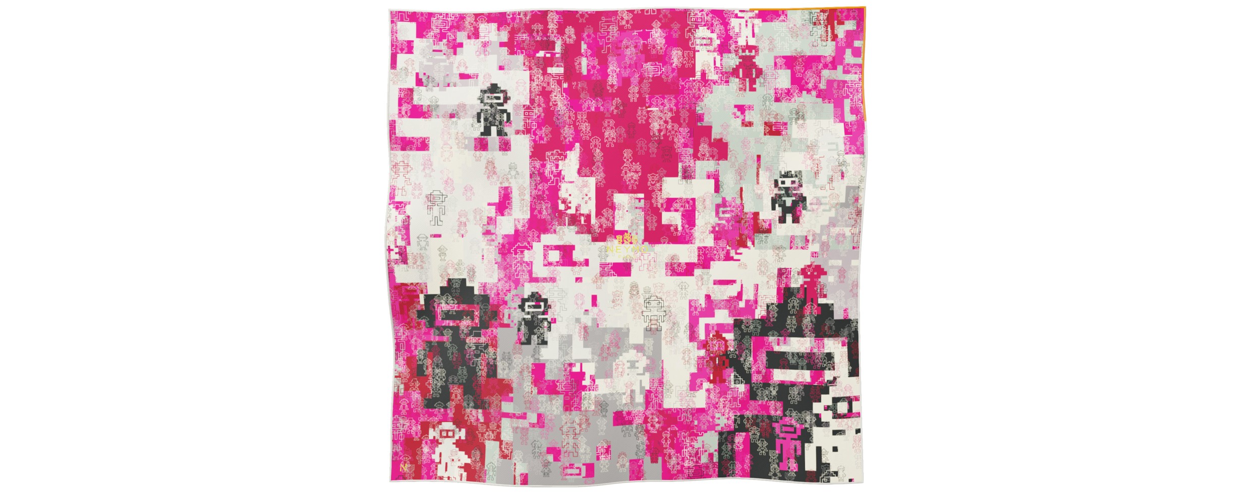 "Silk-Bots" square 70 scarf