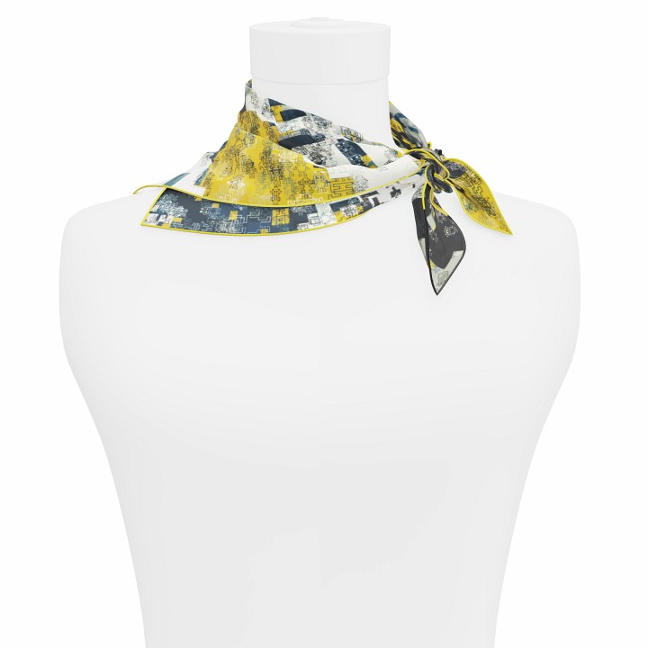 "Silk-Bots" square 45 scarf