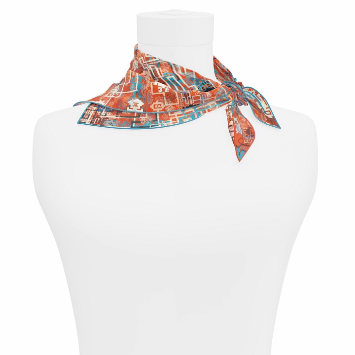"Silk-Bots" square 45 scarf