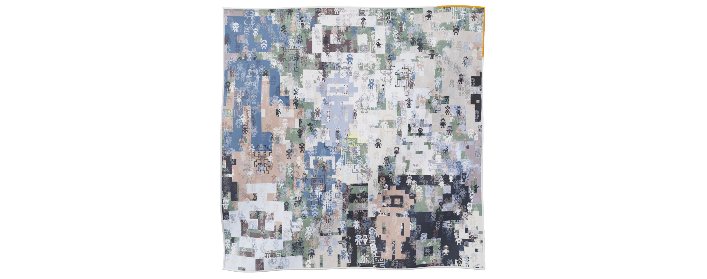 "Silk-Bots" square 45 scarf