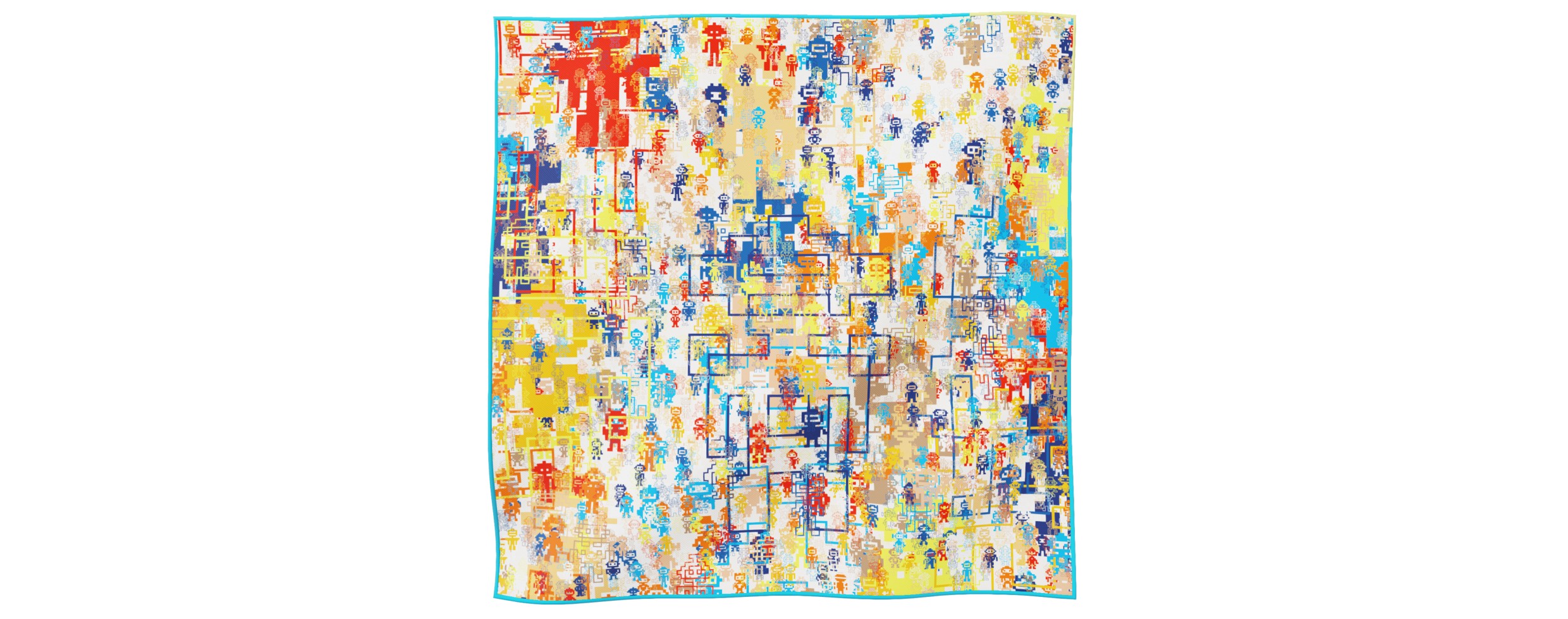 "Silk-Bots" square 45 scarf