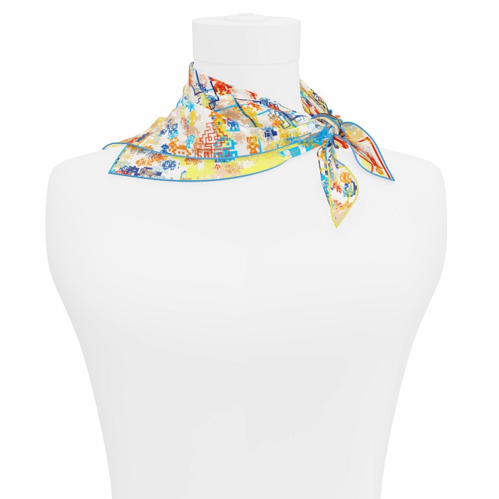 "Silk-Bots" square 45 scarf