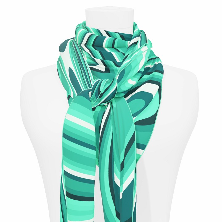 "Les vagues" giant square 130 scarf