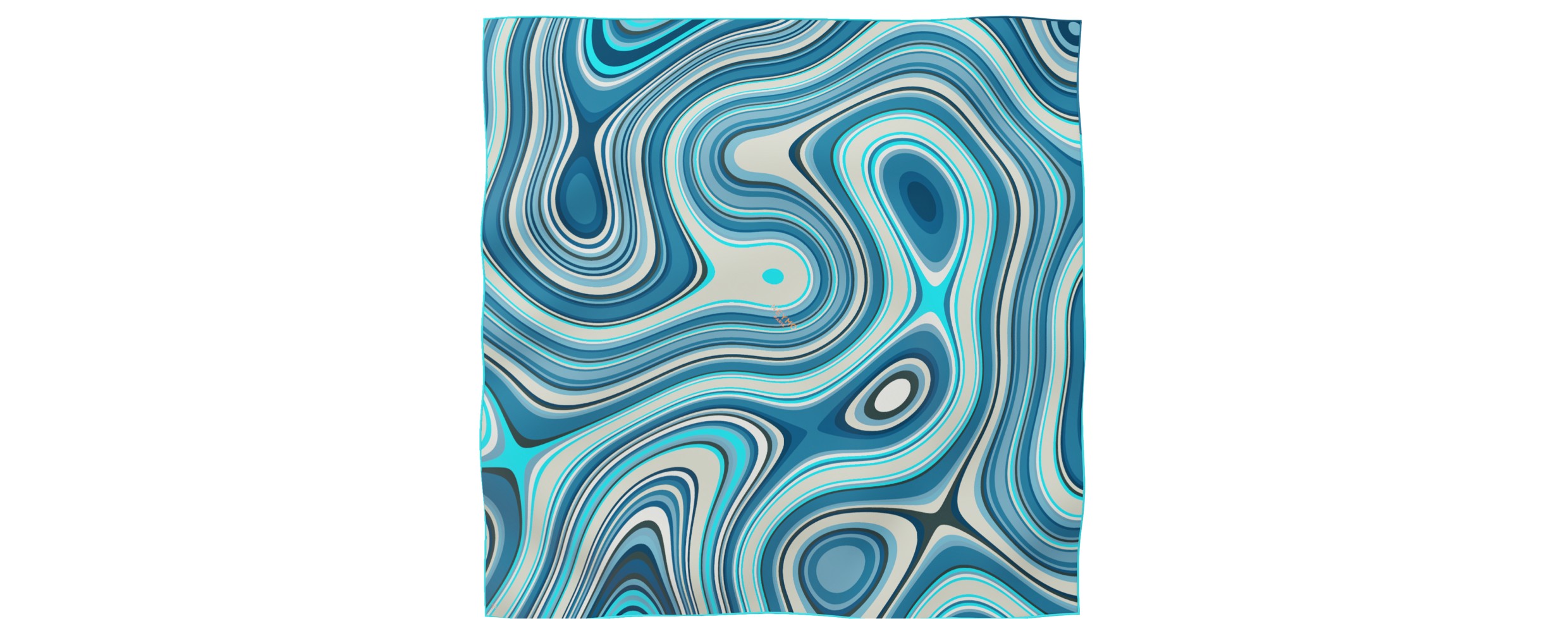 "Les vagues" square 90 scarf