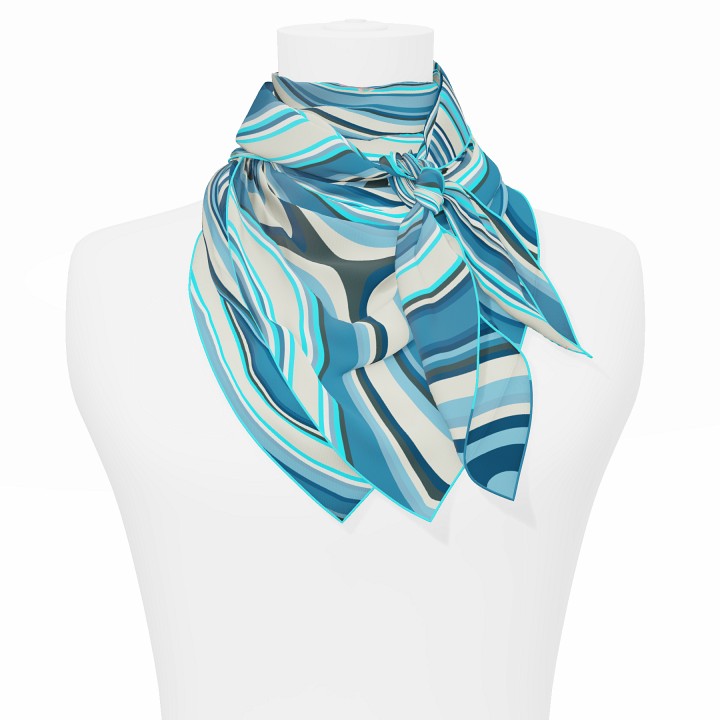 "Les vagues" square 90 scarf
