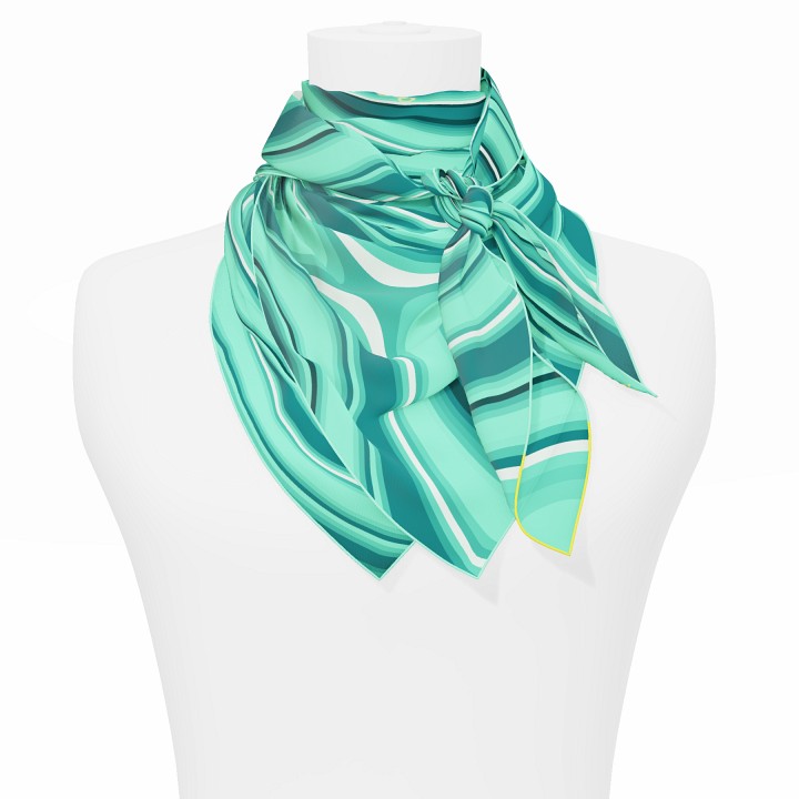 "Les vagues" square 90 scarf