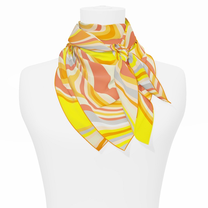 "Les vagues" square 90 scarf