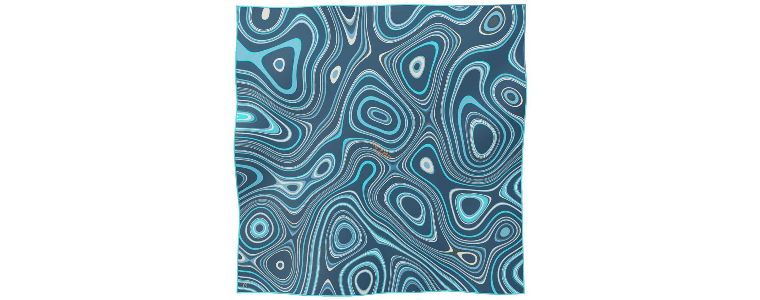 "Les vagues" square 70 scarf