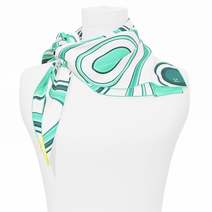 "Les vagues" square 70 scarf