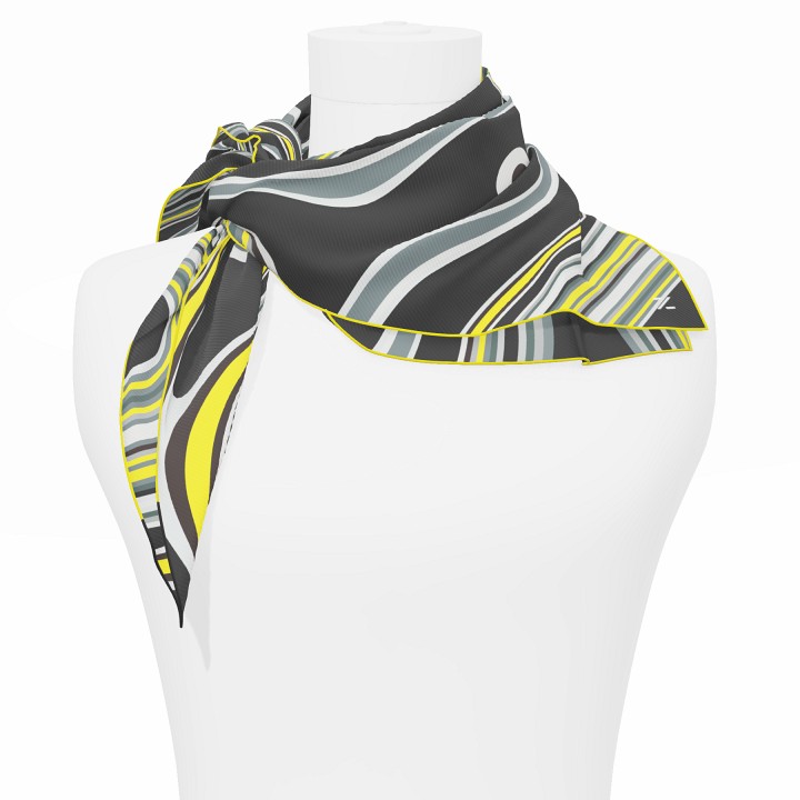 "Les vagues" square 70 scarf