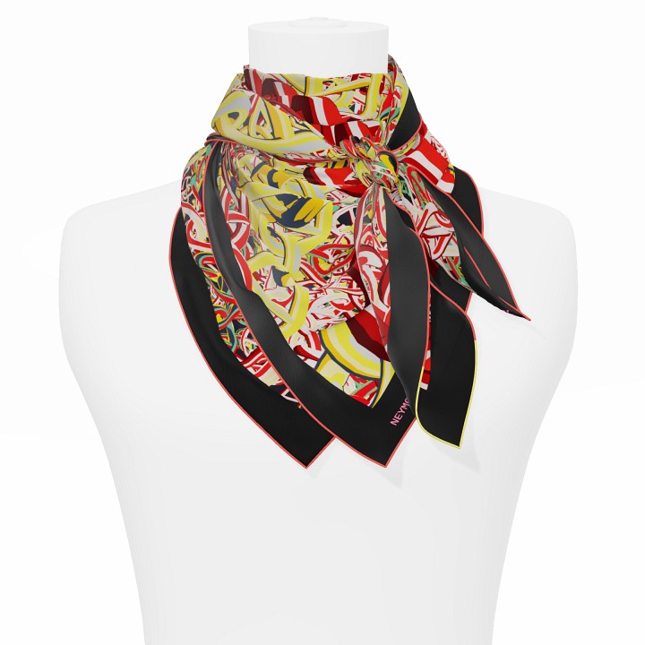 "Pop Chain" square 90 scarf