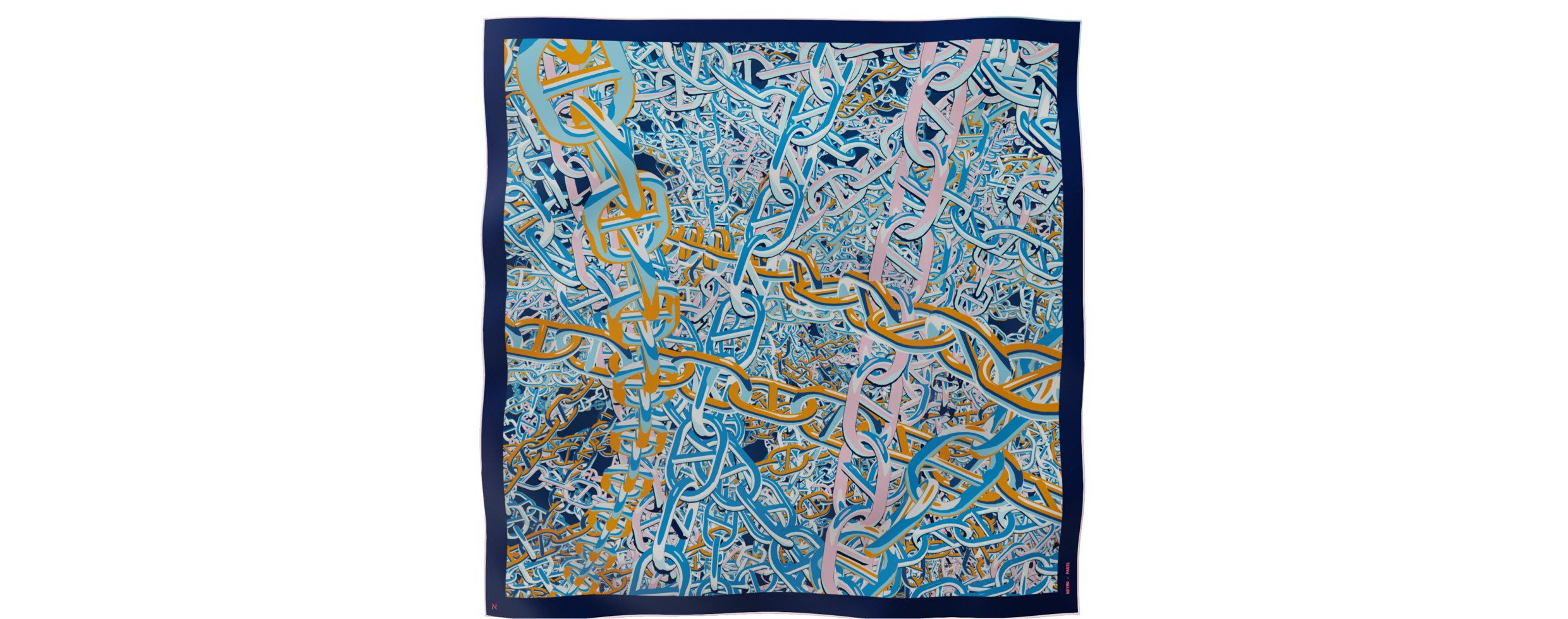 "Pop Chain" square 90 scarf