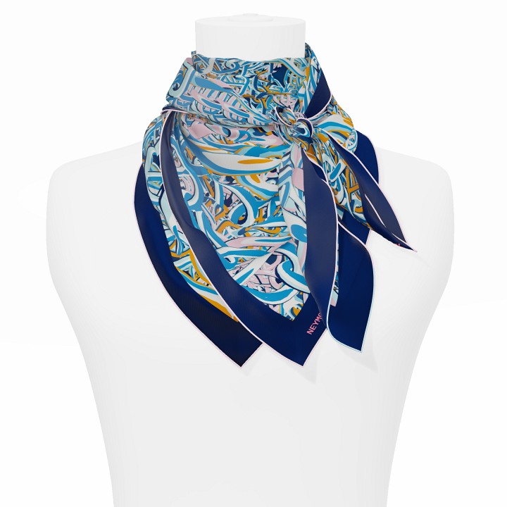 "Pop Chain" square 90 scarf