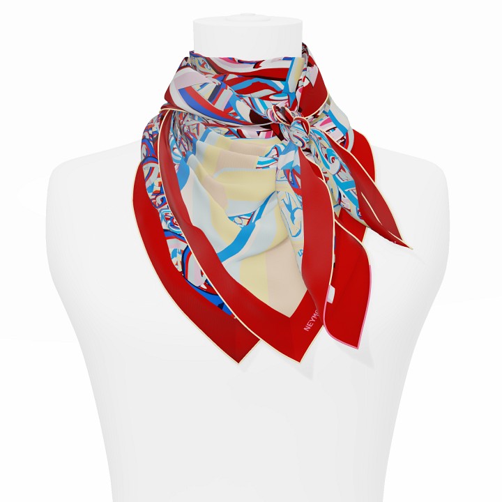 "Pop Chain" square 90 scarf