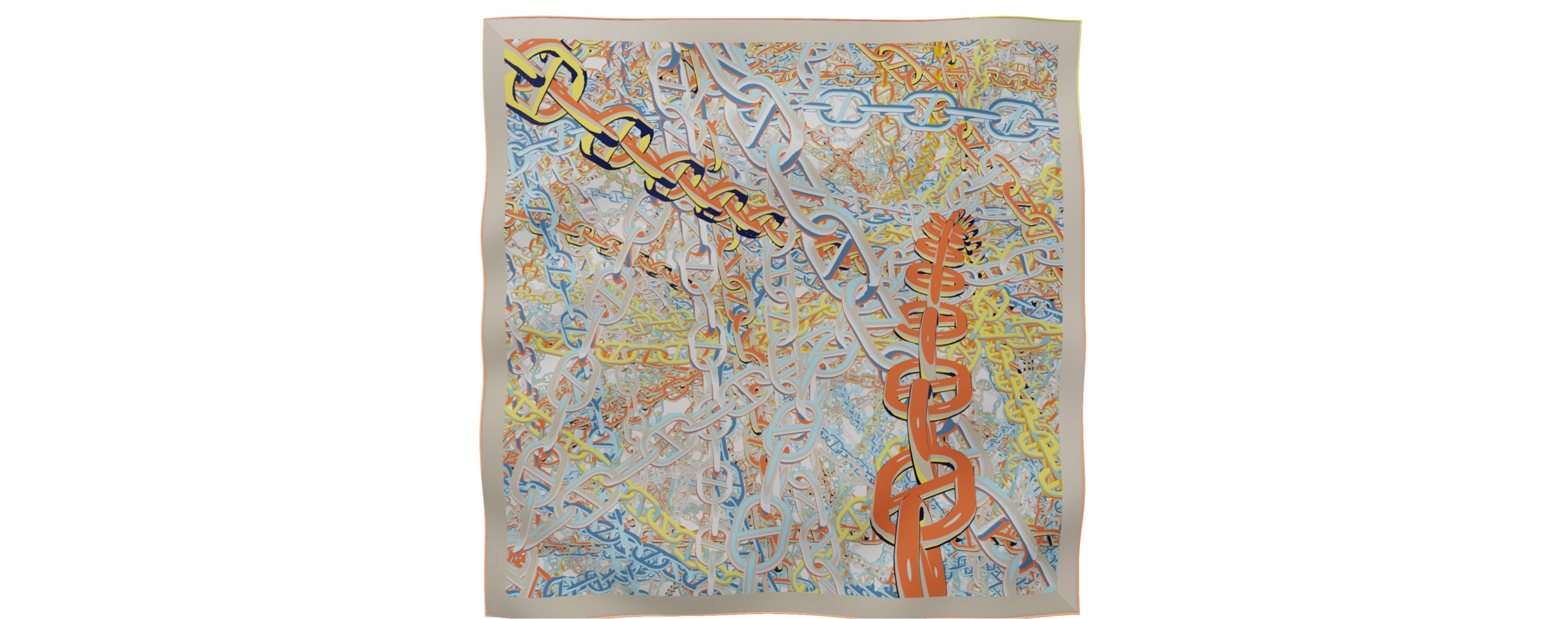 "Pop Chain" square 90 scarf