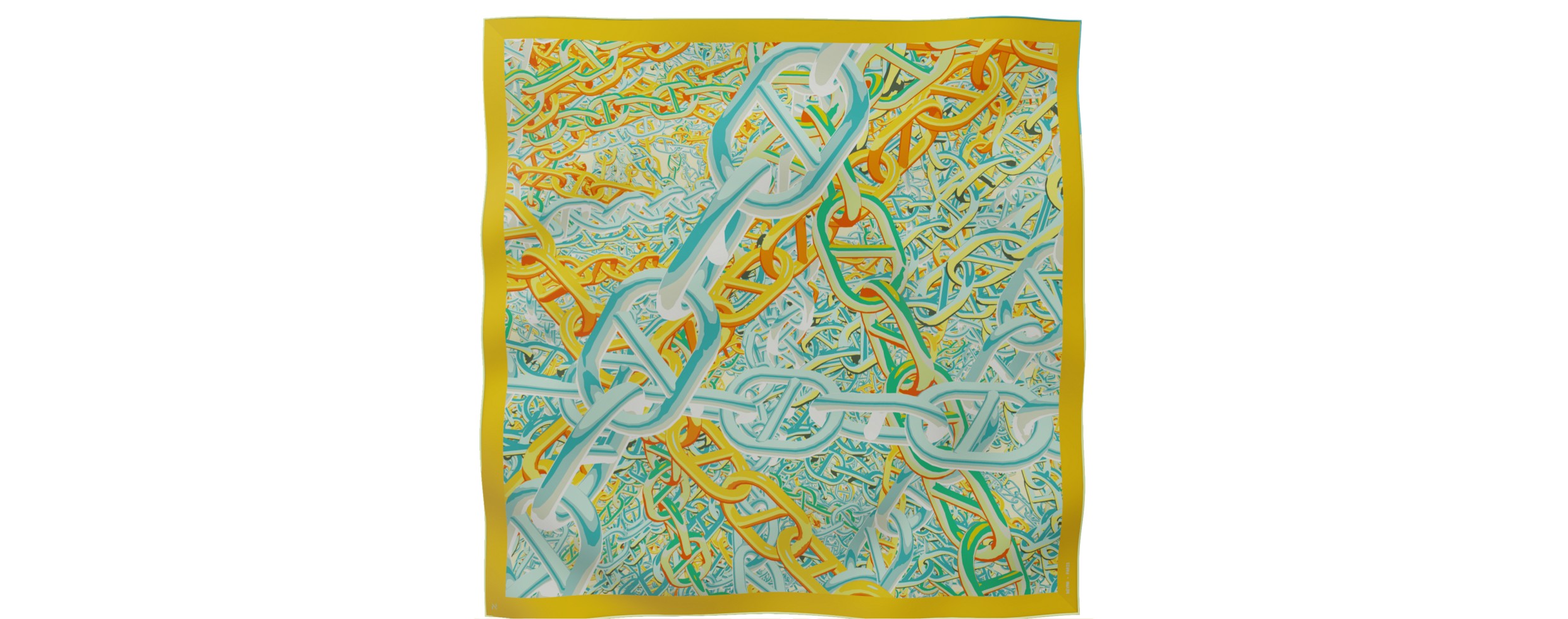 "Pop Chain" square 90 scarf