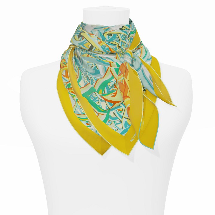 "Pop Chain" square 90 scarf