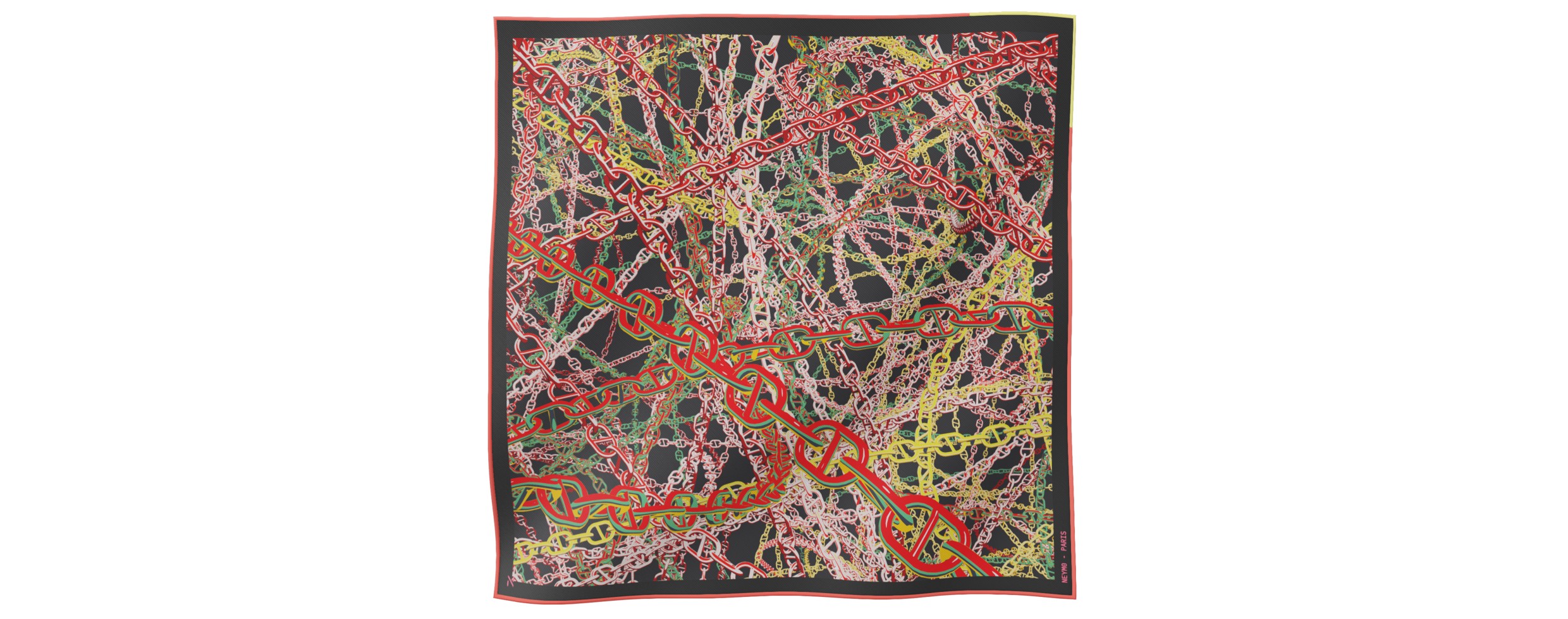 "Pop Chain" square 45 scarf