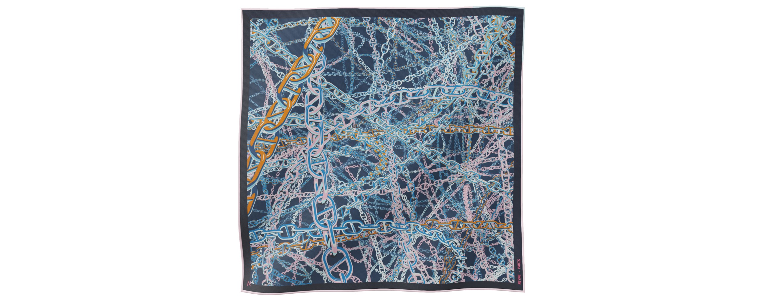 "Pop Chain" square 45 scarf