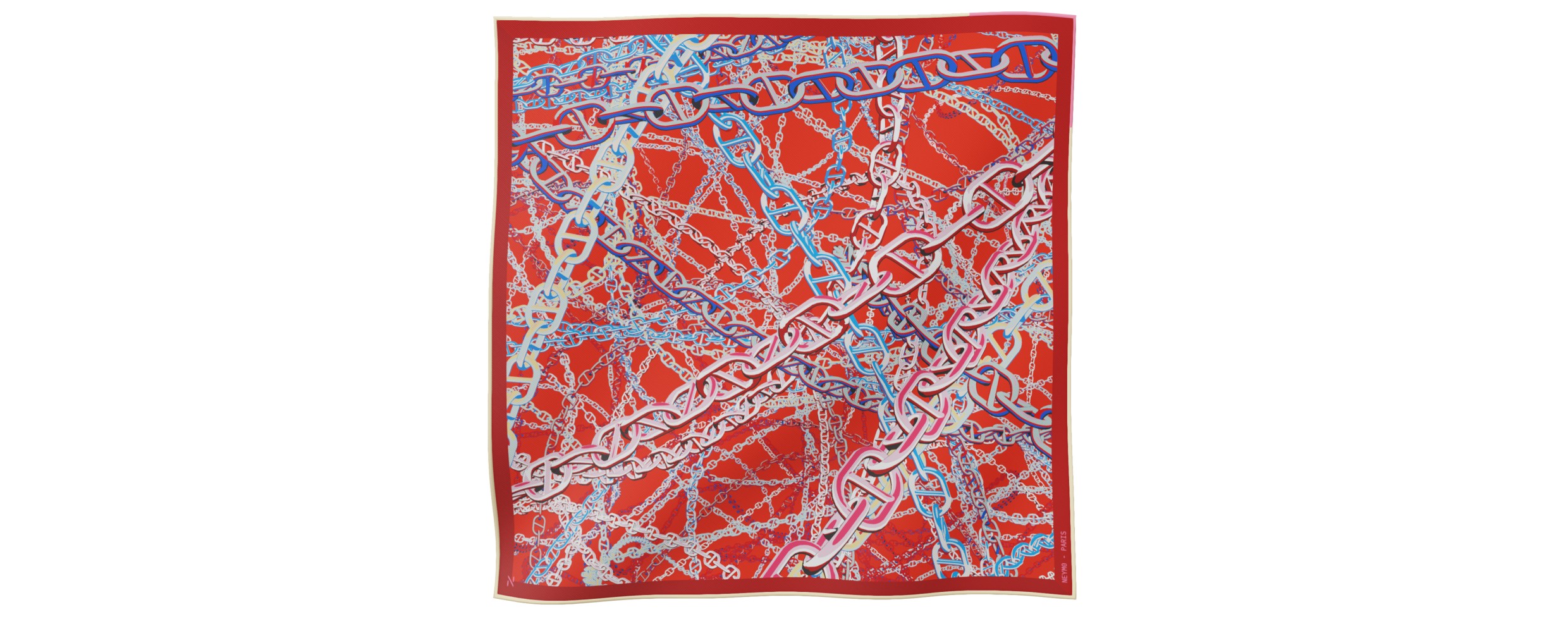 "Pop Chain" square 45 scarf