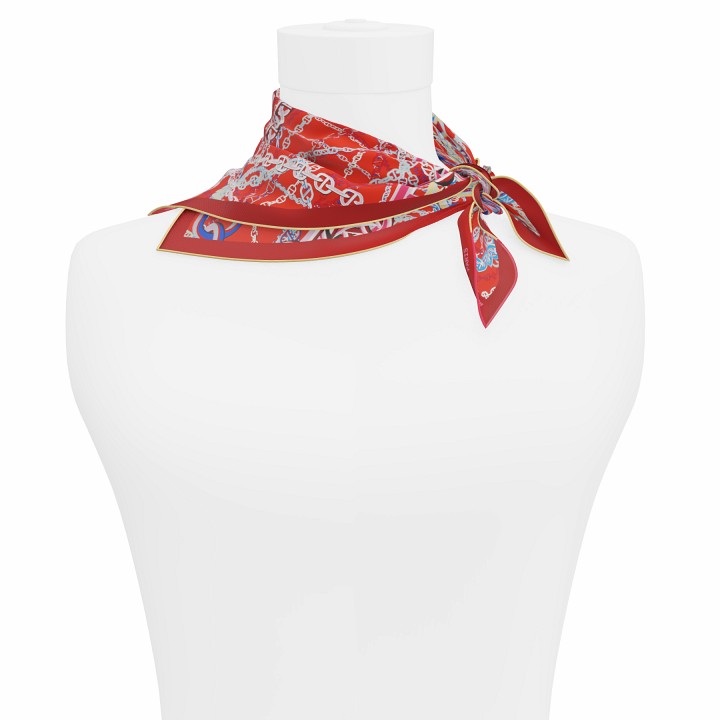 "Pop Chain" square 45 scarf