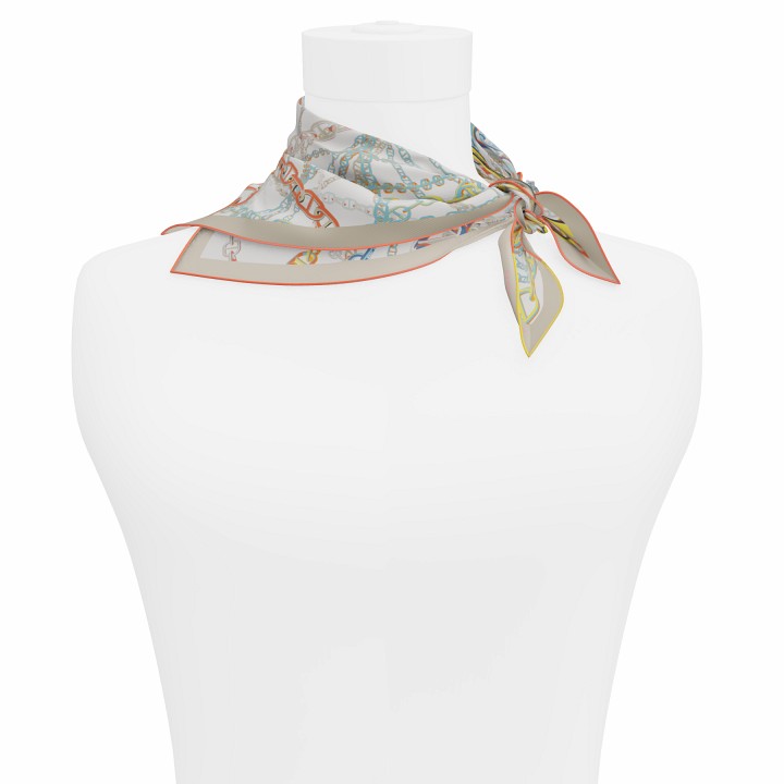 "Pop Chain" square 45 scarf