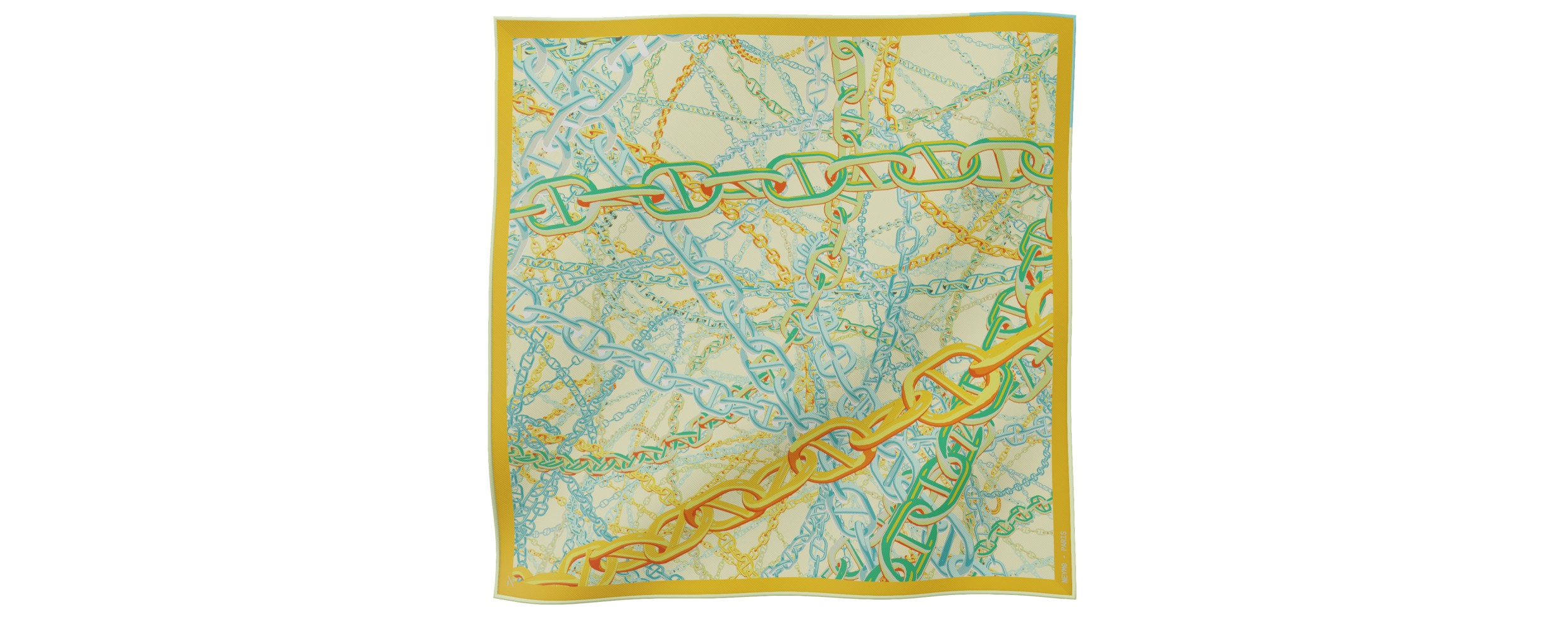 "Pop Chain" square 45 scarf