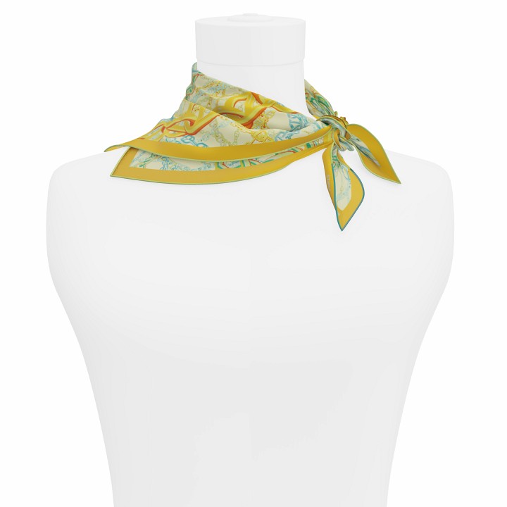 "Pop Chain" square 45 scarf