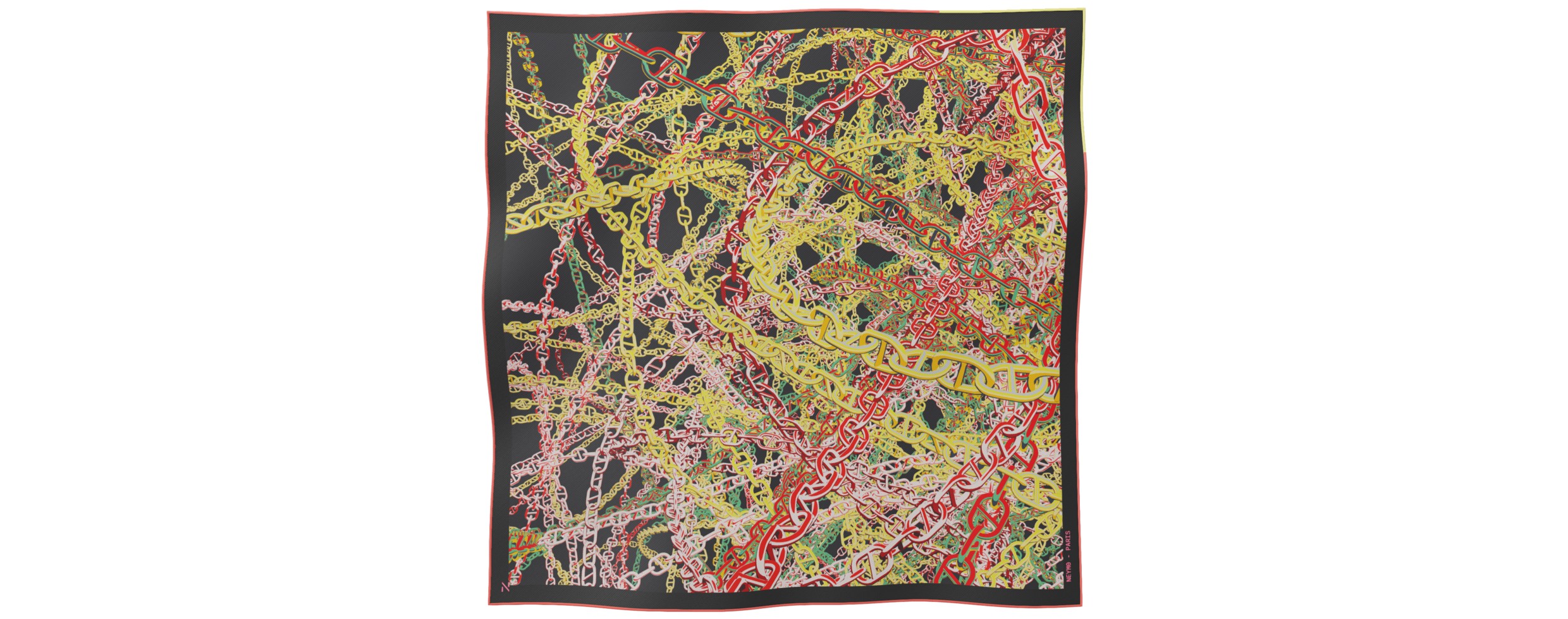 "Pop Chain" square 70 scarf