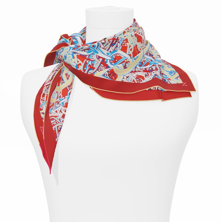 "Pop Chain" square 70 scarf