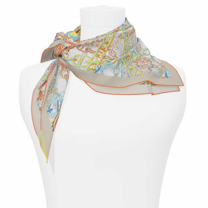 "Pop Chain" square 70 scarf