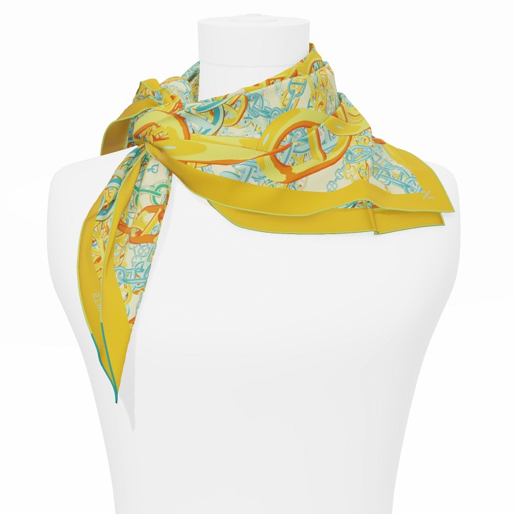 "Pop Chain" square 70 scarf