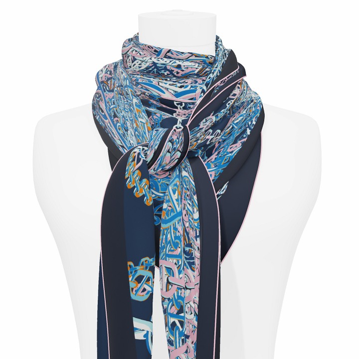 "Pop Chain" giant square 130 scarf