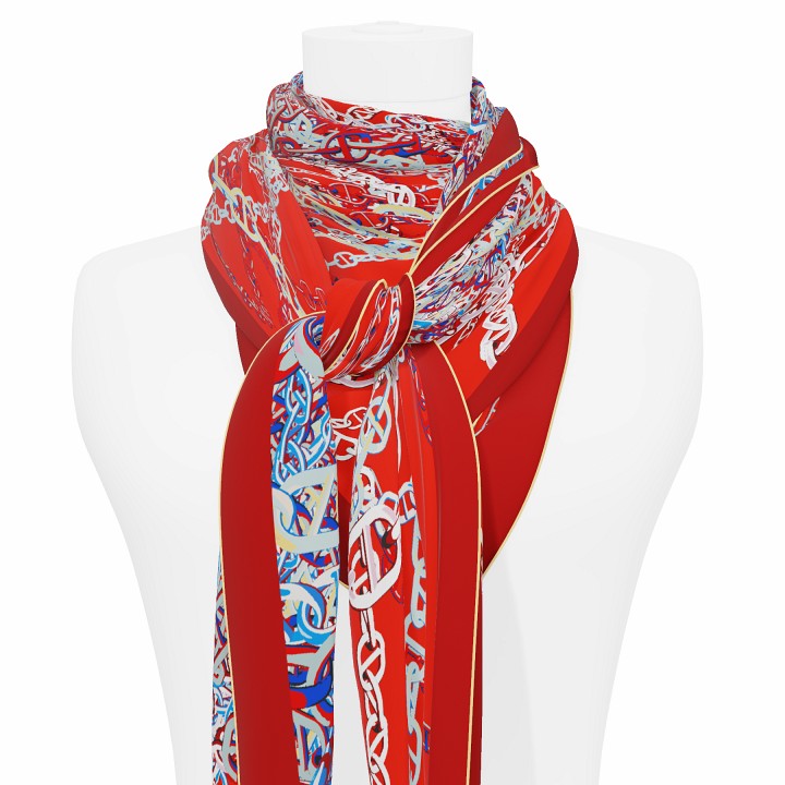 "Pop Chain" giant square 130 scarf