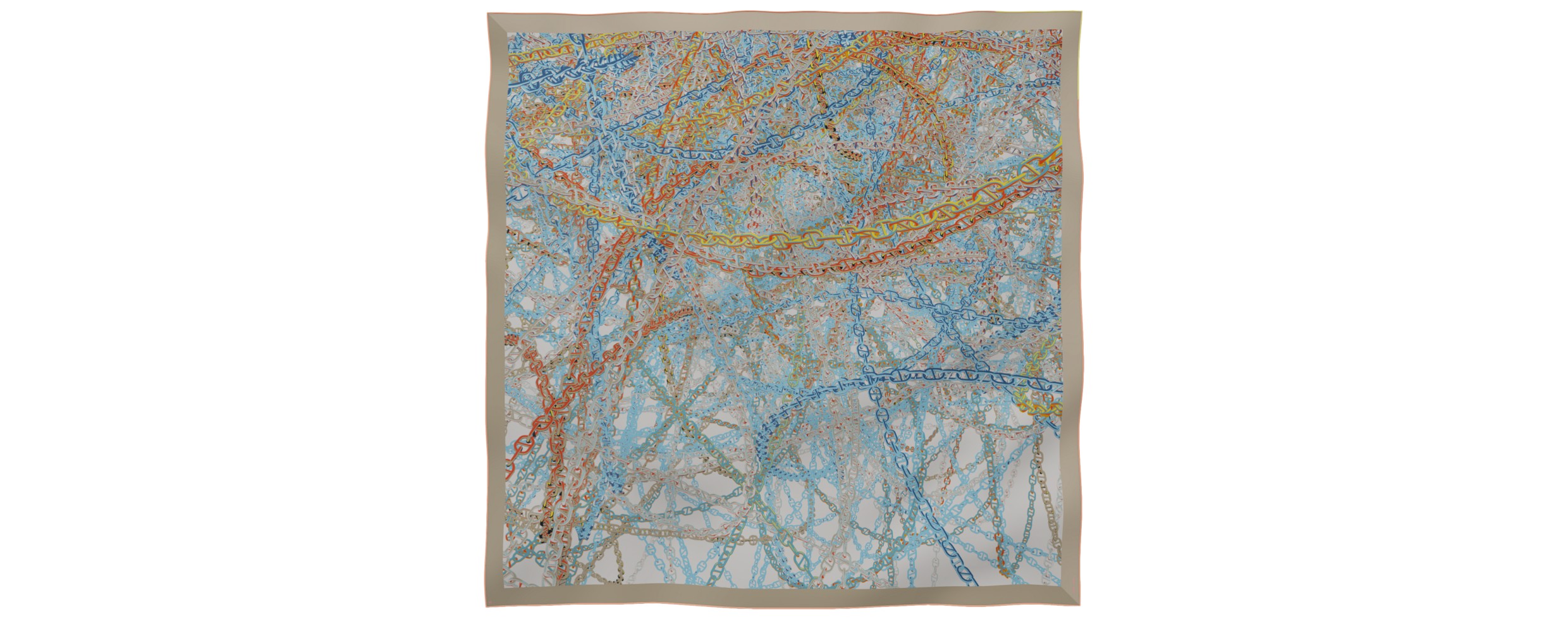 "Pop Chain" giant square 130 scarf