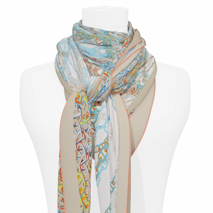 "Pop Chain" giant square 130 scarf