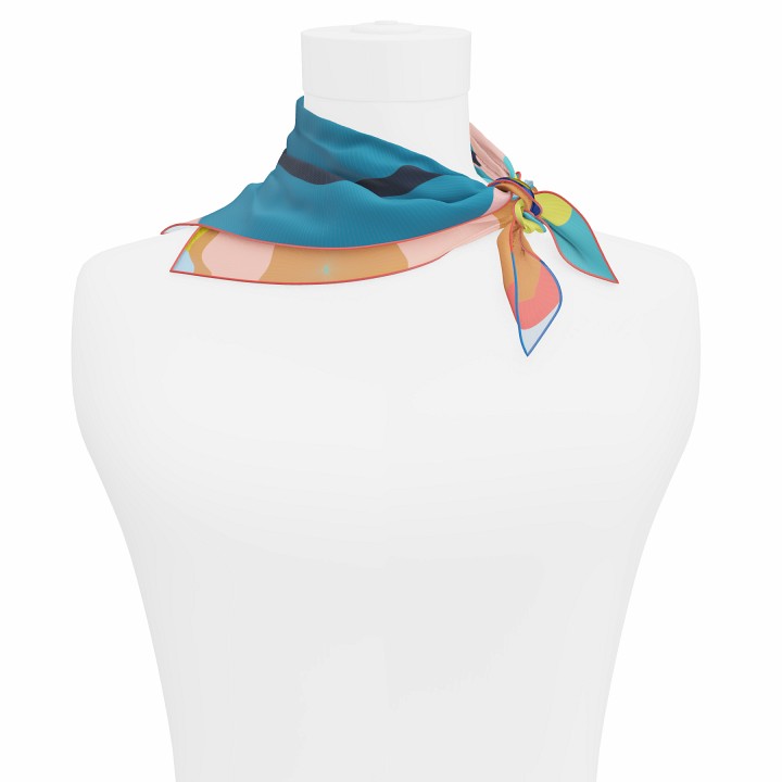 "Les ombrelles" square 45 scarf