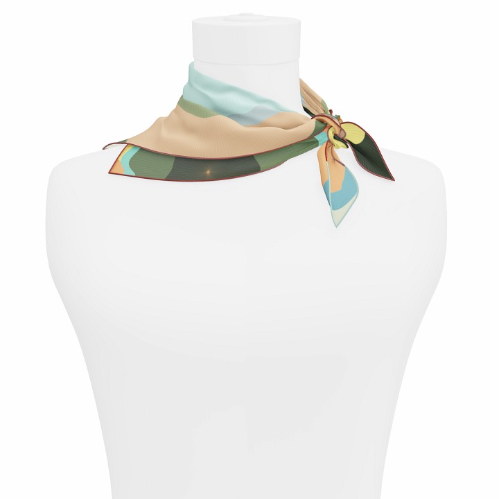 "Les ombrelles" square 45 scarf