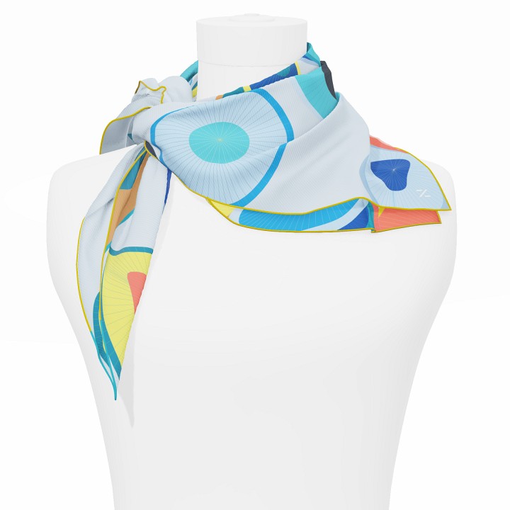 "Les ombrelles" square 70 scarf