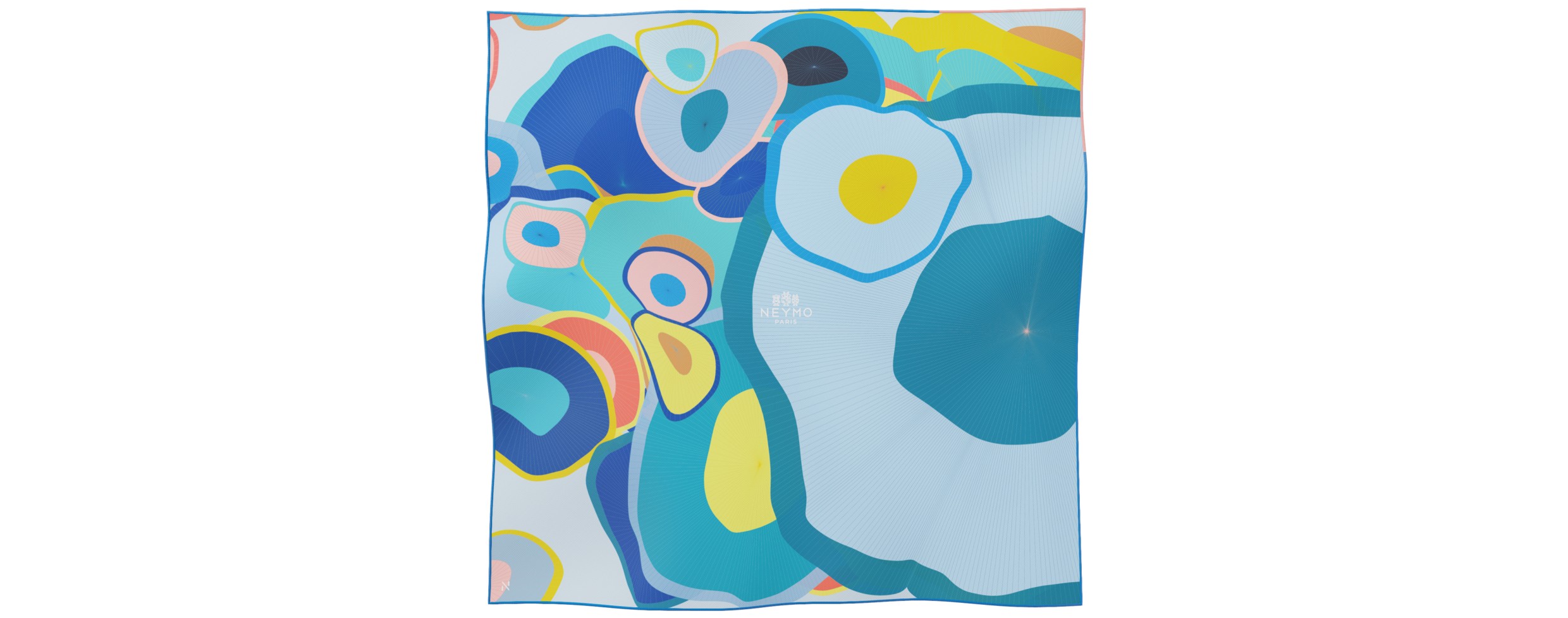 "Les ombrelles" square 70 scarf