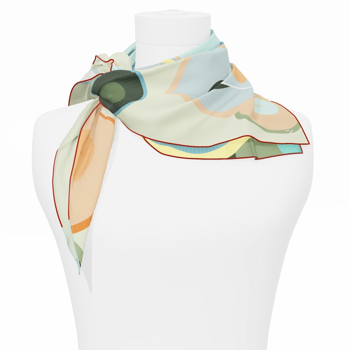 "Les ombrelles" square 70 scarf