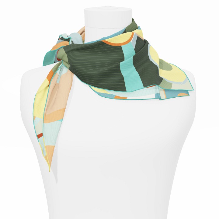 "Les ombrelles" square 70 scarf
