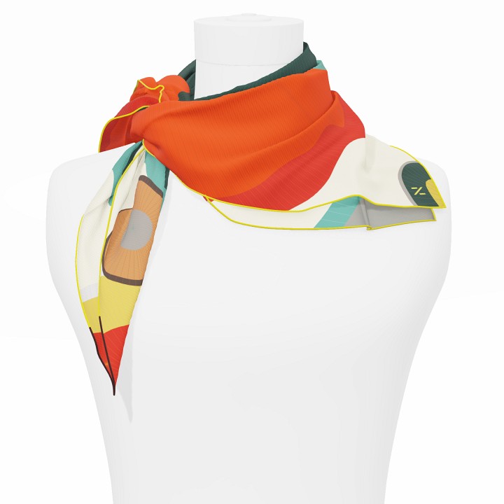 "Les ombrelles" square 70 scarf