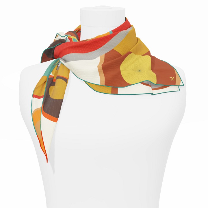 "Les ombrelles" square 70 scarf