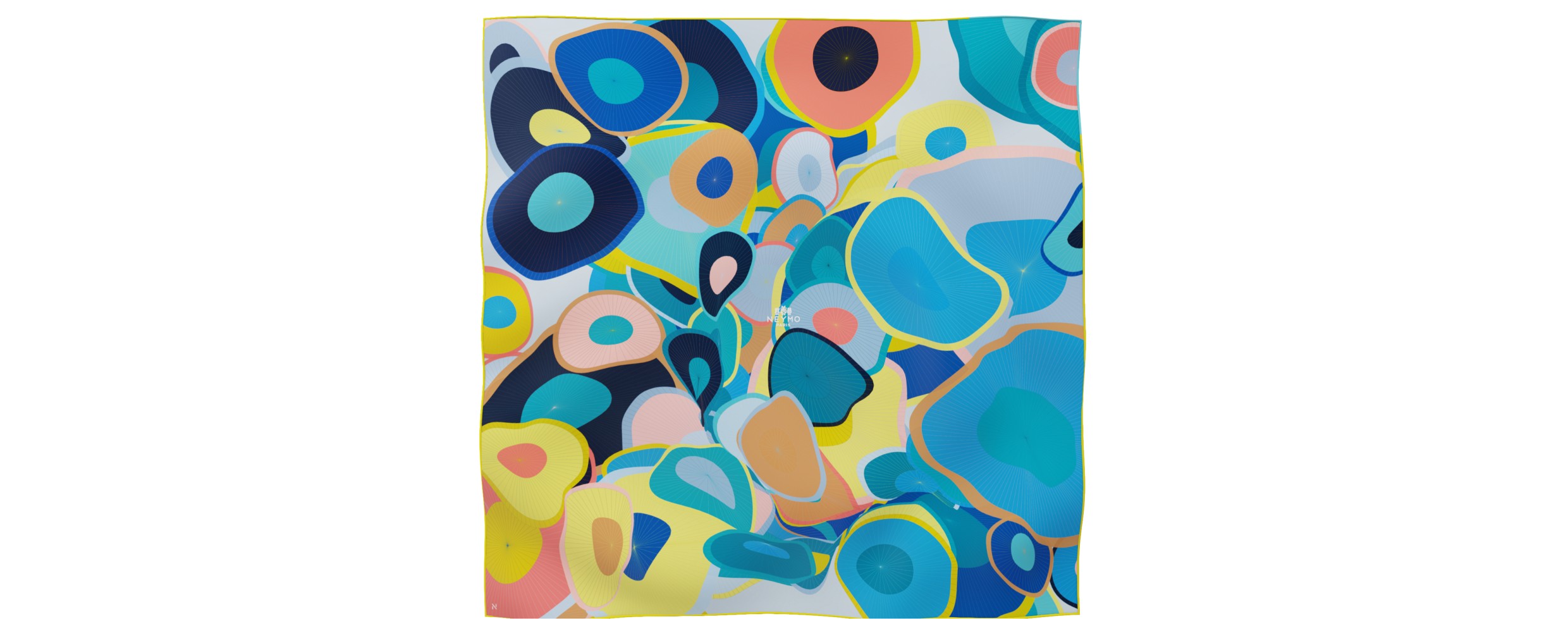 "Les ombrelles" square 90 scarf