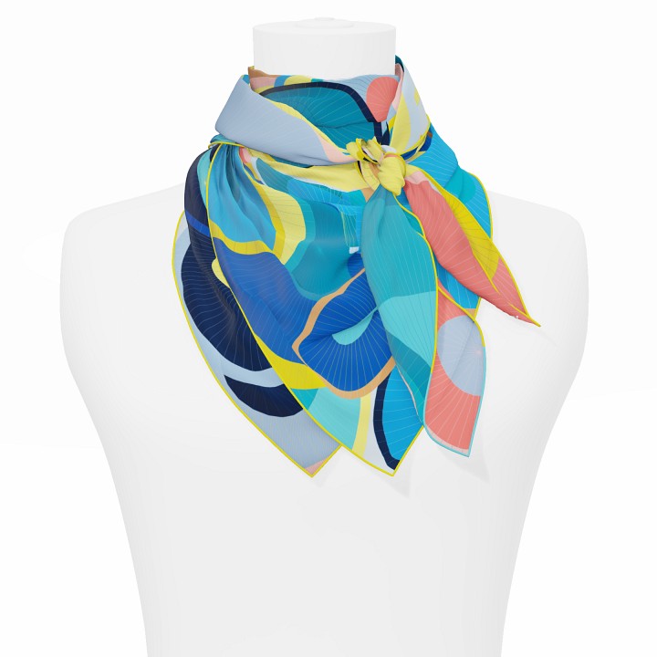 "Les ombrelles" square 90 scarf
