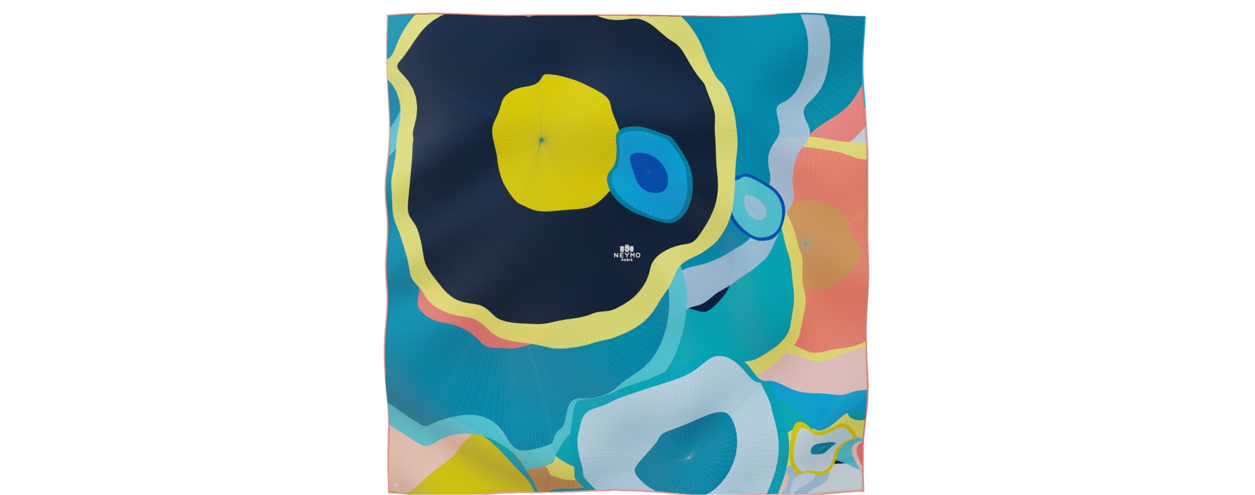 "Les ombrelles" square 90 scarf