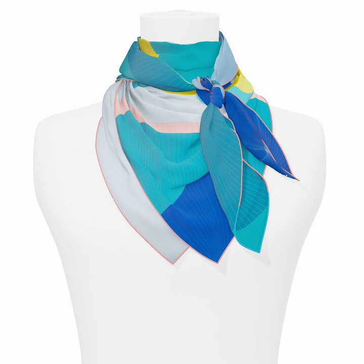 "Les ombrelles" square 90 scarf