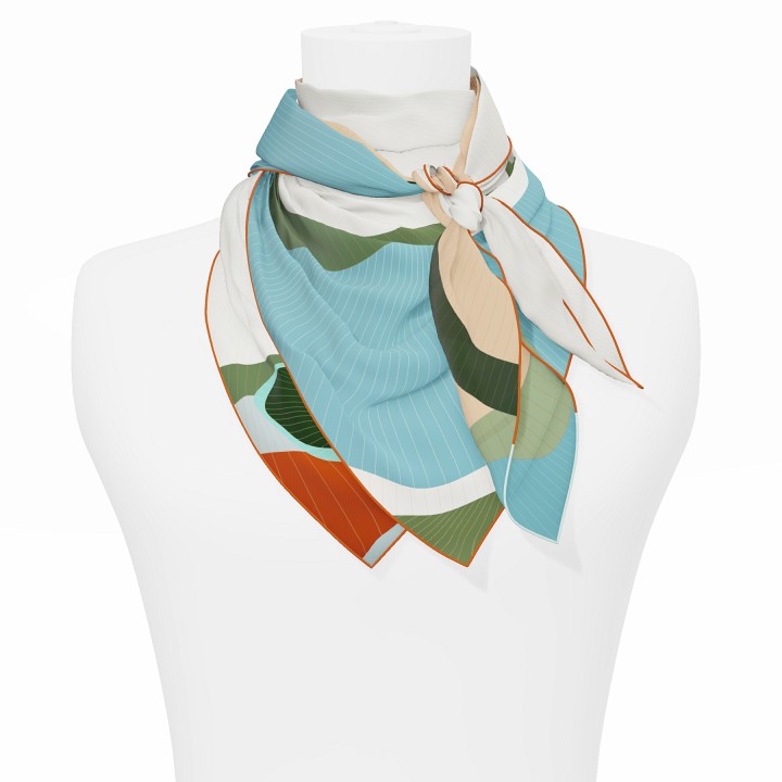 "Les ombrelles" square 90 scarf